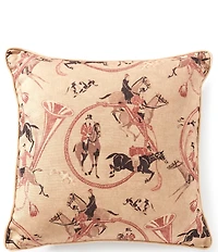 Southern Living To The Races Equestrian Western Motif Reversible Decorative Square Pillow