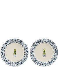 Southern Living Topiary Bunny Accent Plates, Set of 2
