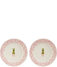 Southern Living Topiary Bunny Accent Plates, Set of 2
