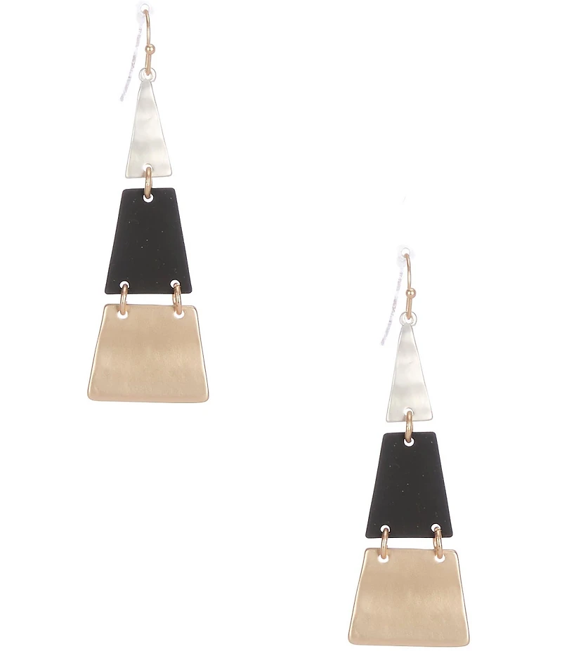 Southern Living Triple Metal Drop Earrings