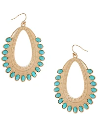 Southern Living Turquoise Embellished Oval Drop Earrings