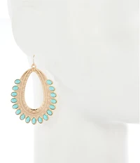 Southern Living Turquoise Embellished Oval Drop Earrings