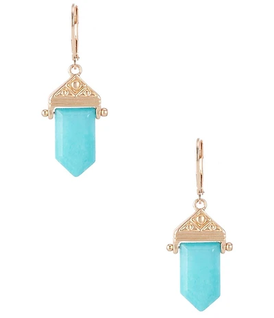 Southern Living Turquoise Jade Stone Pentagon Drop Earrings