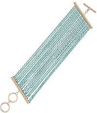 Southern Living Turquoise Multi Row Chain Statement Line Bracelet