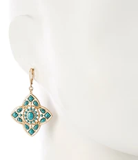 Southern Living Turquoise Resin Stone Quatrefoil Drop Earrings