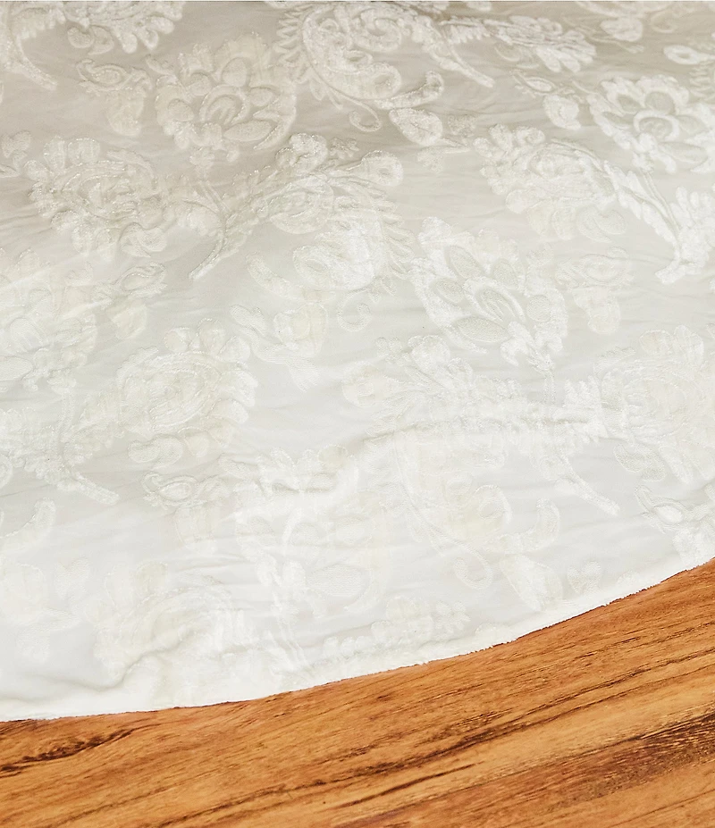 Southern Living Twelve Days of Christmas Collection Floral Velvet Jacquard Tree Skirt