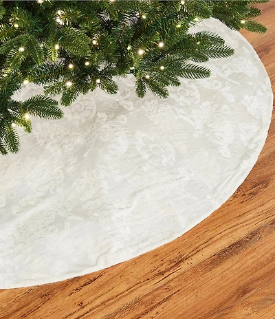 Southern Living Twelve Days of Christmas Collection Floral Velvet Jacquard Tree Skirt