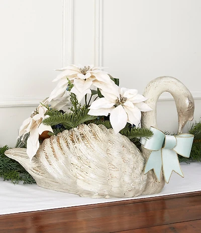 Southern Living Twelve Days of Christmas Collection Swimming Swan Floral Arrangement
