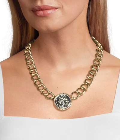 Southern Living Two Tone Coin Collar Necklace