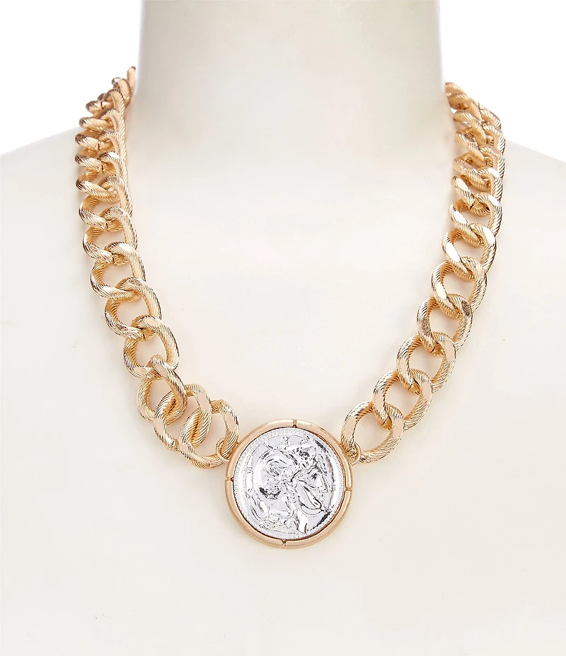 Southern Living Two Tone Coin Collar Necklace