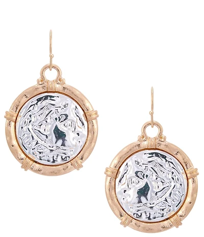 Southern Living Two Tone Coin Drop Earrings