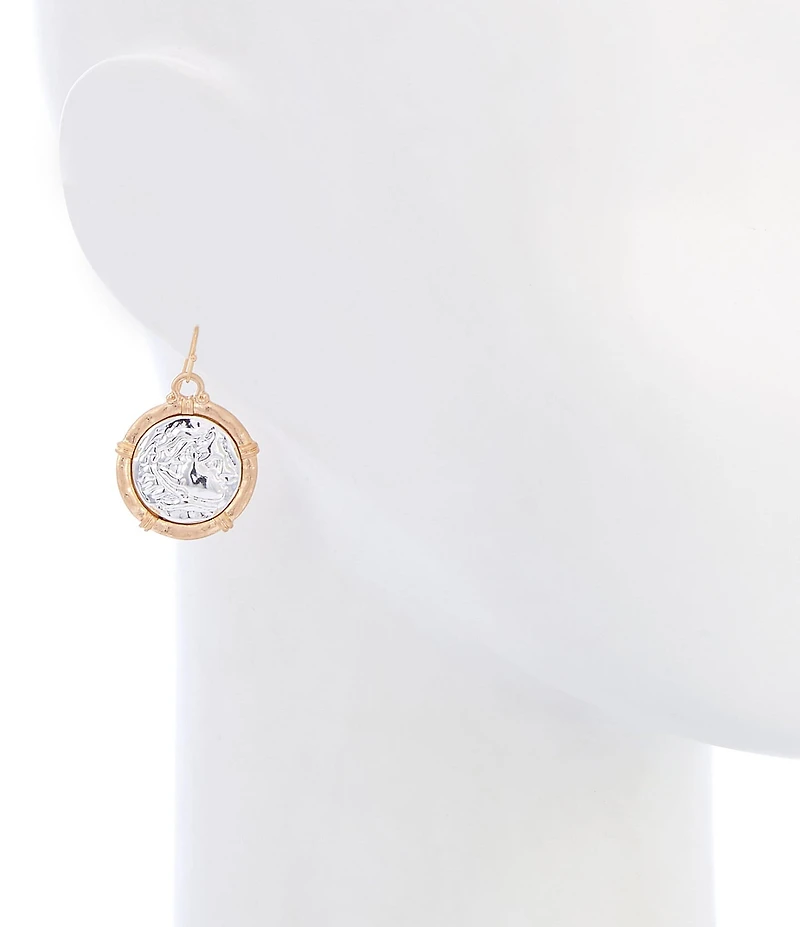 Southern Living Two Tone Coin Drop Earrings
