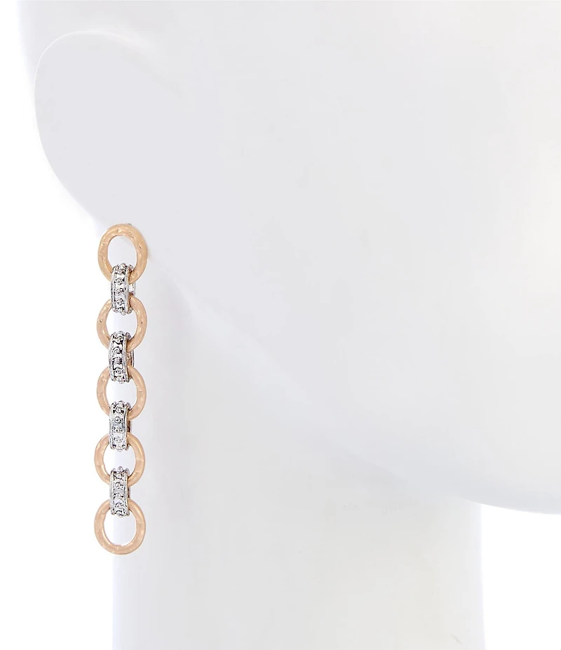Southern Living Two Tone Link Linear Earrings