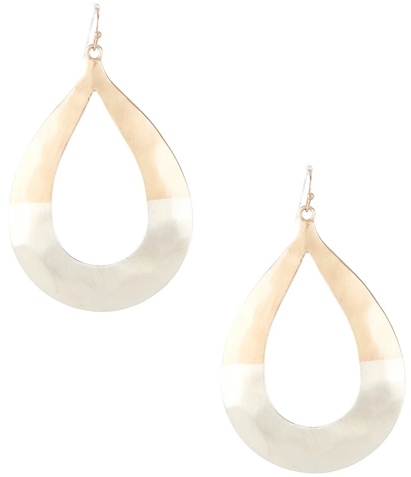 Southern Living Two Tone Teardrop Orbital Drop Earrings
