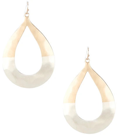 Southern Living Two Tone Teardrop Orbital Drop Earrings