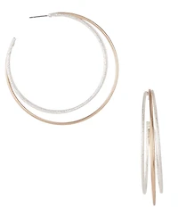 Southern Living Two Tone Wire Hoop Earrings
