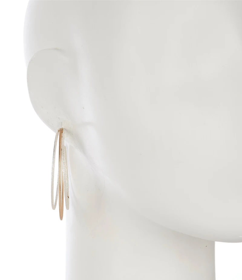 Southern Living Two Tone Wire Hoop Earrings