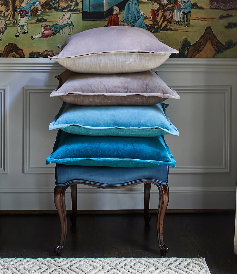 Southern Living Velvet & Linen Reversible Oversize Square Pillow