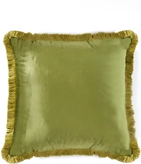 Southern Living Velvet Fringe Square Pillow