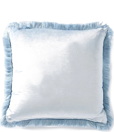 Southern Living Velvet Fringe Square Pillow