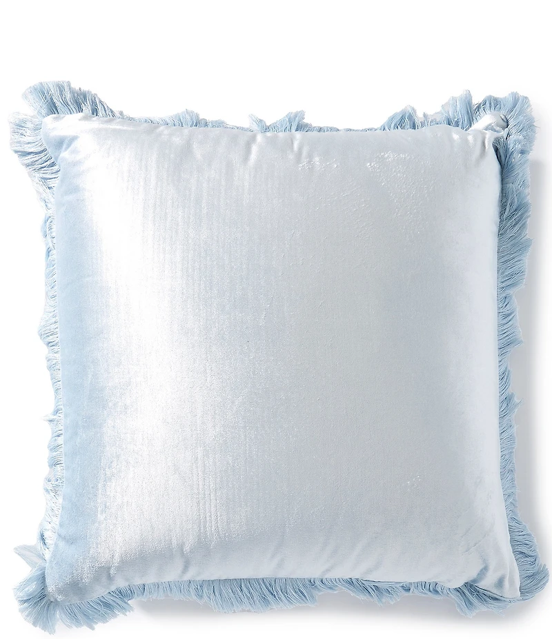 Southern Living Velvet Fringe Square Pillow