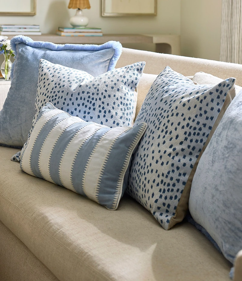 Southern Living Velvet Fringe Square Pillow