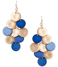 Southern Living Wavy Metal & Blue Shell Disc Shakey Kite Drop Earrings