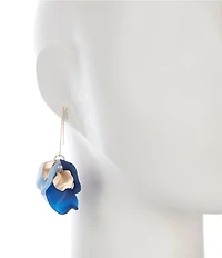 Southern Living Wavy Metal Flower Petal Statement Drop Earrings