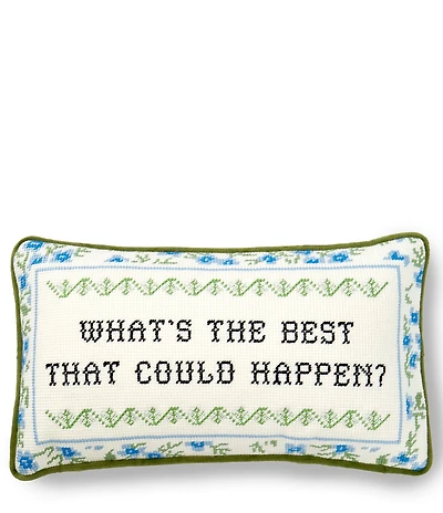 Southern Living What's The Best That Could Happen Needlepoint Mini Pillow