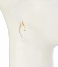 Southern Living White Cord Wrapped Textured Wire Hoop Earrings