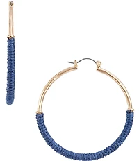 Southern Living Cord Wrapped Textured Wire Hoop Earrings