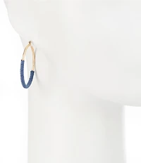 Southern Living Cord Wrapped Textured Wire Hoop Earrings