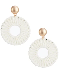 Southern Living White Leather Wrapped Drop Earrings