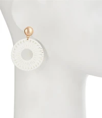 Southern Living White Leather Wrapped Drop Earrings