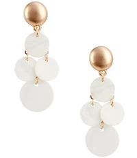 Southern Living White Shell Multi Disc Kite Drop Earrings
