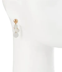 Southern Living White Shell Multi Disc Kite Drop Earrings