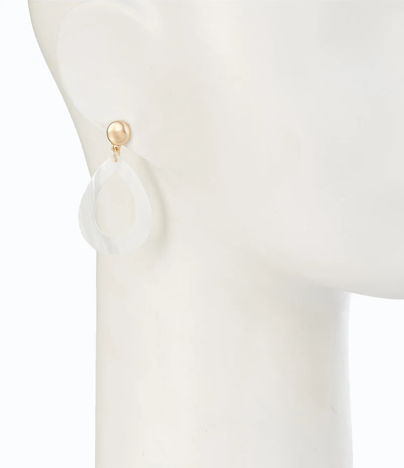 Southern Living White Shell Teardrop Drop Earrings
