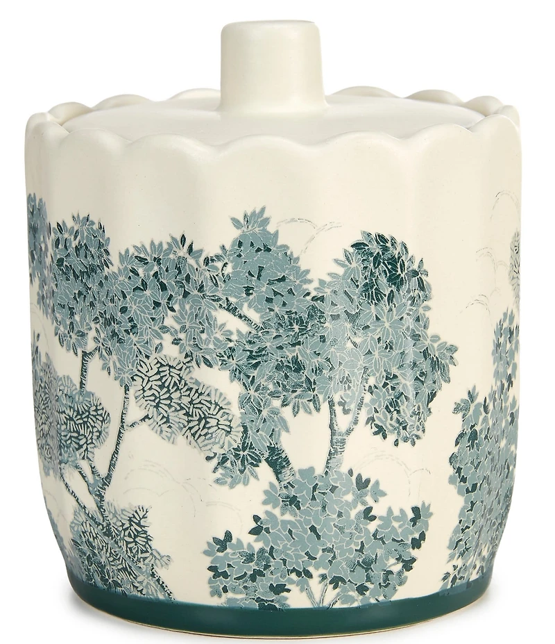 Southern Living Willa Scalloped Ceramic Covered Jar