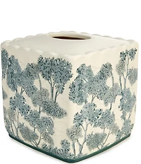 Southern Living Willa Collection Scalloped Ceramic Tissue Box Cover