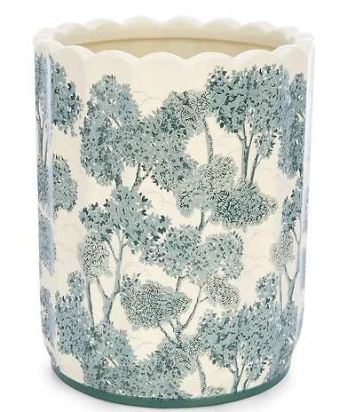 Southern Living Willa Scalloped Floral Edge Wastebasket
