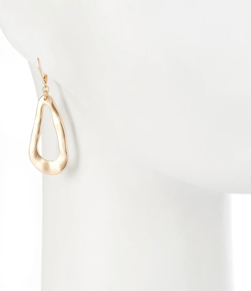 Southern Living Wobbly Metal Organic Open Teardrop Drop Earrings