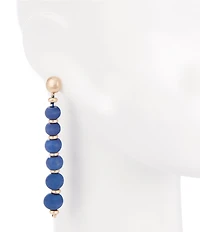 Southern Living Wood Ball Statement Linear Earrings