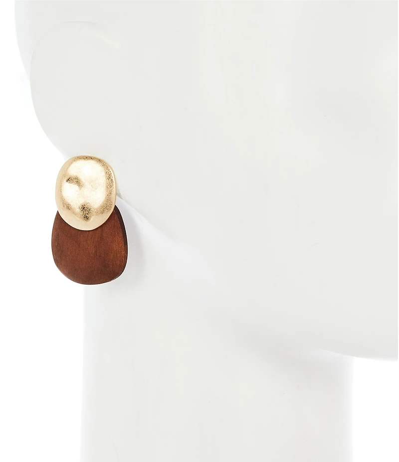 Southern Living Wood Disk Drop Earrings