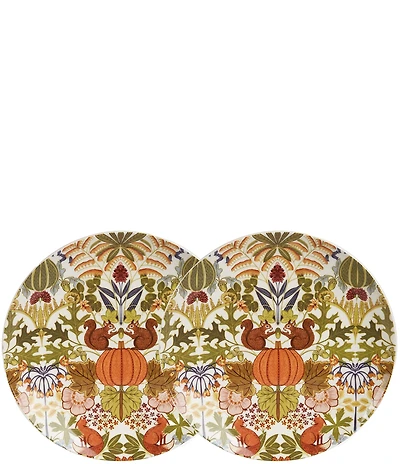 Southern Living Woodland Forage Squirrel Fox Accent Plates, Set of 2