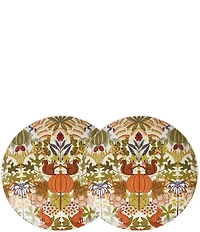 Southern Living Woodland Forage Squirrel Fox Accent Plates, Set of 2