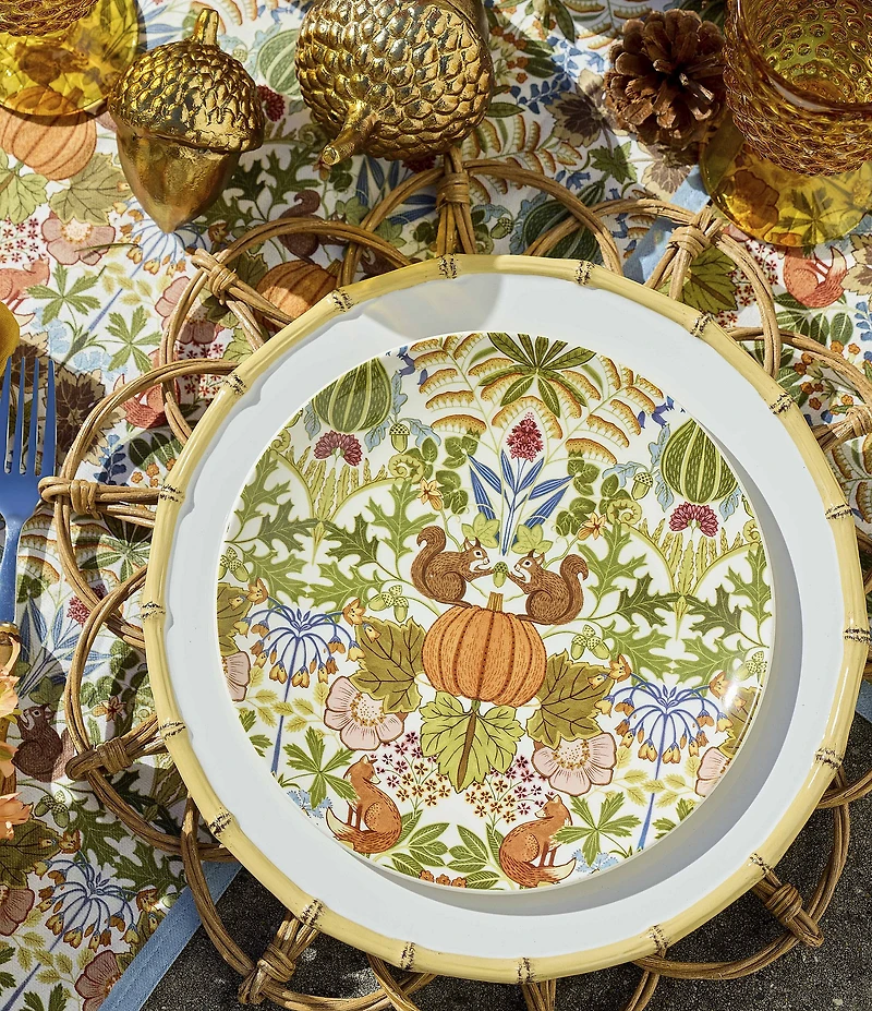 Southern Living Woodland Forage Squirrel Fox Accent Plates, Set of 2
