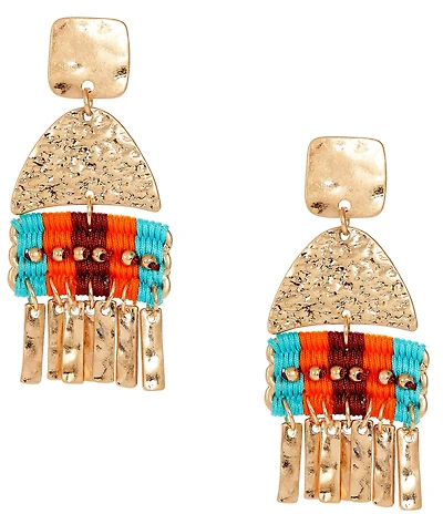 Southern Living Woven Resort Shaky Drop Statement Earrings
