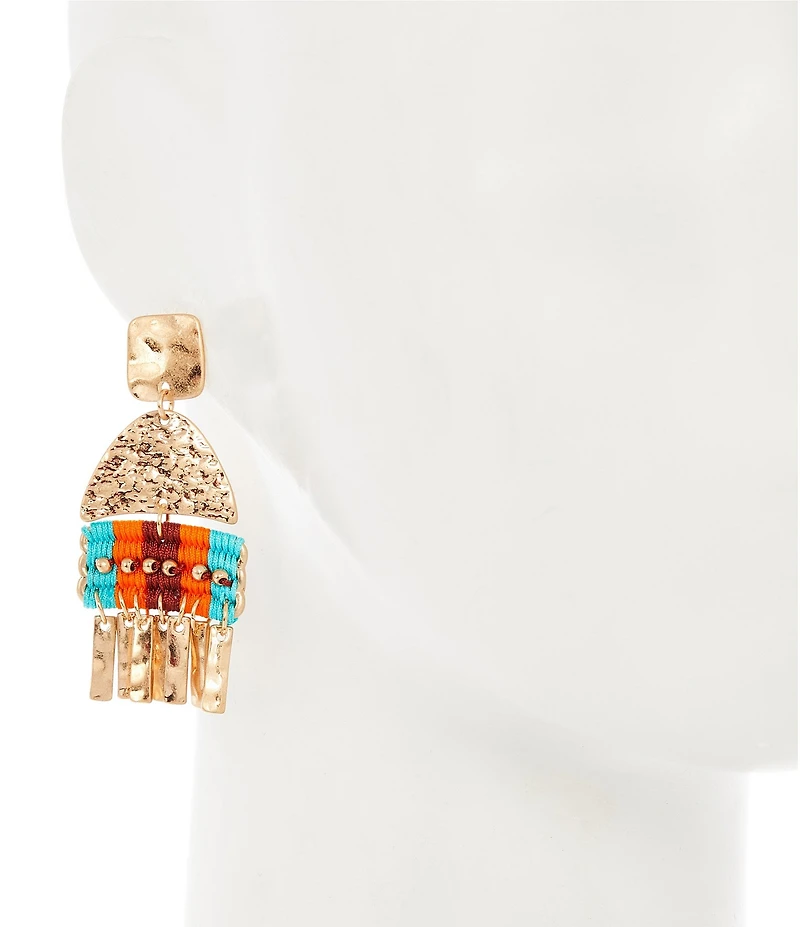 Southern Living Woven Resort Shaky Drop Statement Earrings