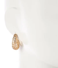 Southern Living Woven Thick Puffy Hoop Earrings