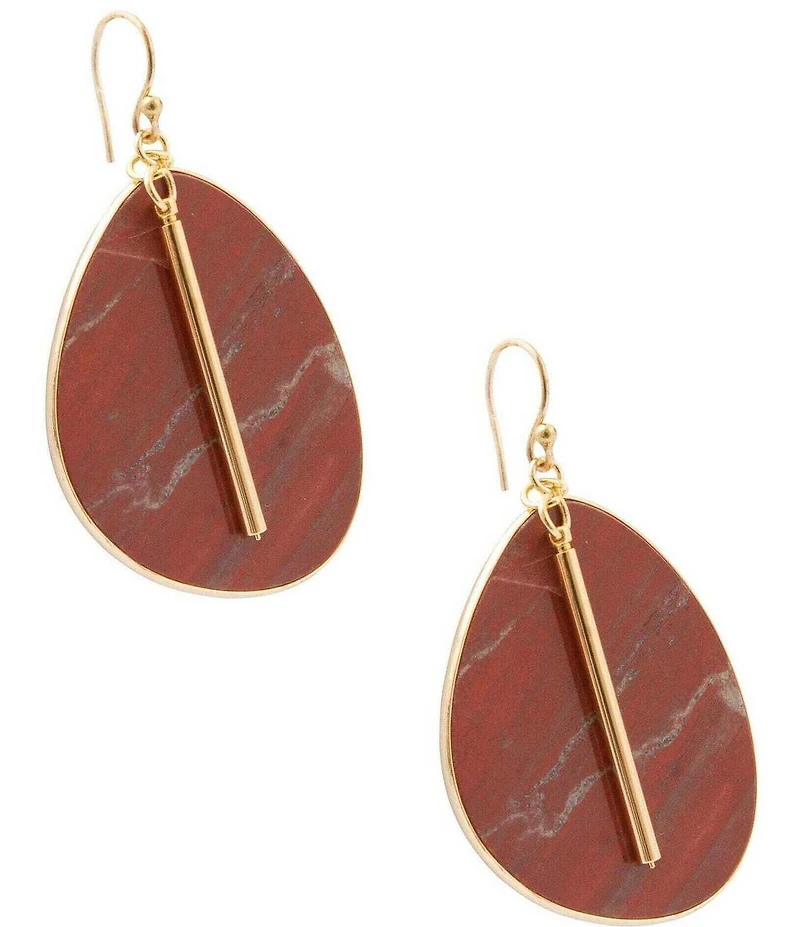 Southern Living x Barse Adobe Sky Golden And Jasper Statement Drop Earrings